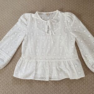Barbour White Eyelet Lace Top